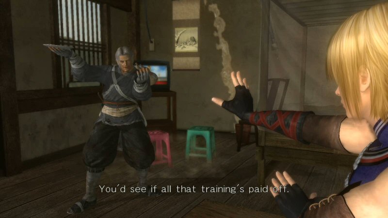 This is probably the most coherent scene in the game. Two guys play martial-arts style keep-away with the last rice ball. It's not connected to anything else, but it works as a self-contained skit and even ends with something approximating a punchline.