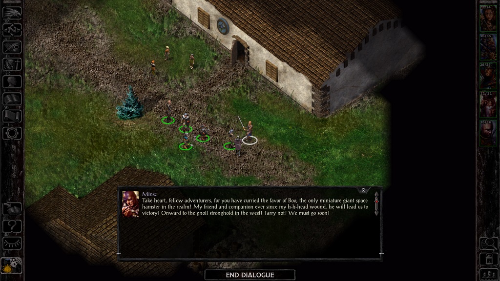 Minsc is so well-known nowadays that it's easy to forgot that the 'rescue Dynaheir' quest was essentially his entire story in the first game. Minsc is so well-known nowadays that it's easy to forgot that the 'rescue Dynaheir' quest was essentially his entire story in the first game.