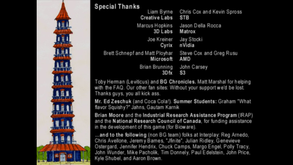 I honestly think the credits may have been made in MSPaint. A part of me prefers the fly-by-night charm of early Bioware to the polished AAA behemoth they became. I honestly think the credits may have been made in MSPaint. A part of me prefers the fly-by-night charm of early Bioware to the polished AAA behemoth they became.