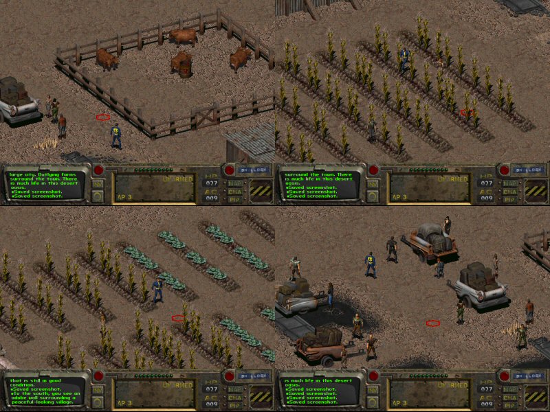 In Fallout 1, time was taken to establish where food comes from and how it gets around.
