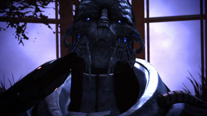 Saren performs an emergency RENEGADE INTERRUPT on himself.