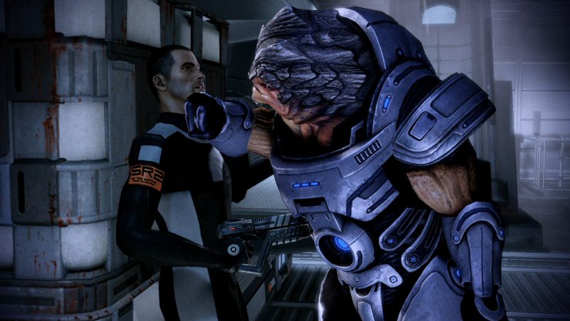 Okay, nice move with the pistol, Shepard. Except the scene made it abundantly clear you didn't have one. Okay, nice move with the pistol, Shepard. Except the scene made it abundantly clear you didn't have one.