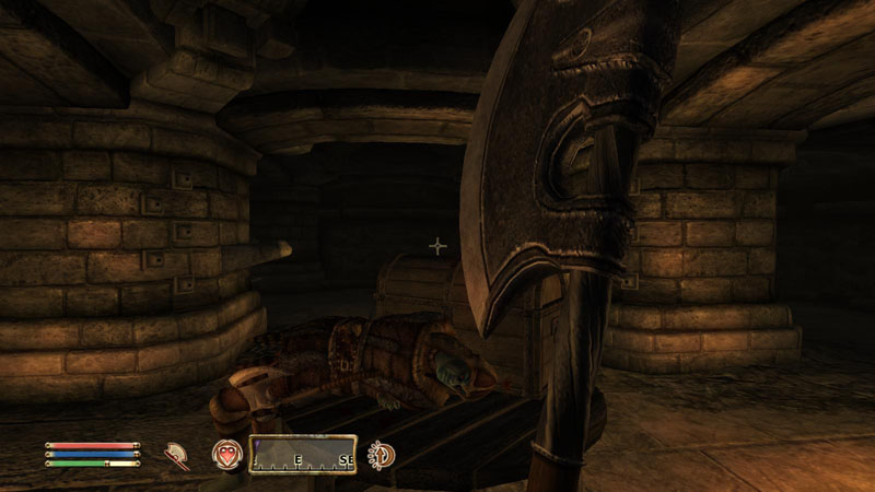 Morrowind dabbled in environmental storytelling for dungeons and wilderness environments. Oblivion is when Bethesda really got good at it. Case in point: dead treasure hunter surrounded by traps. Neat!